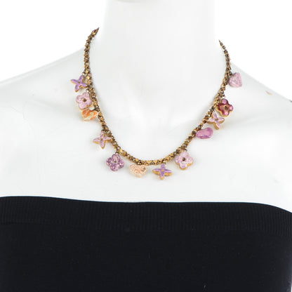 Louis Vuitton Ceramic Watercolor Baroque Charms Necklace Brass Multicolor 2 of 5