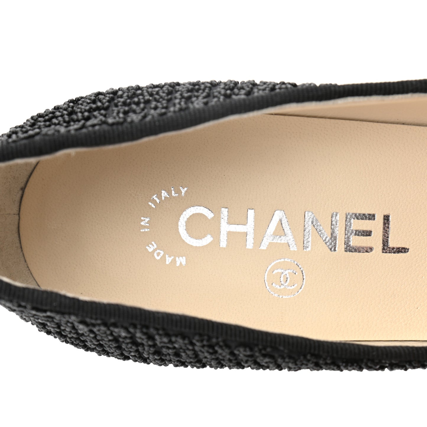 Tweed Grosgrain Beaded Cap Toe Pumps 37.5 Black