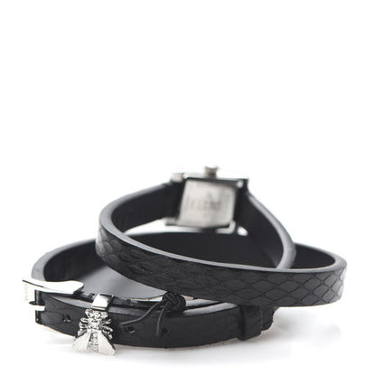 Gucci Stainless Steel Lizard 14mm G-Frame Square Double Wrap Quartz Watch Black 4 of 6