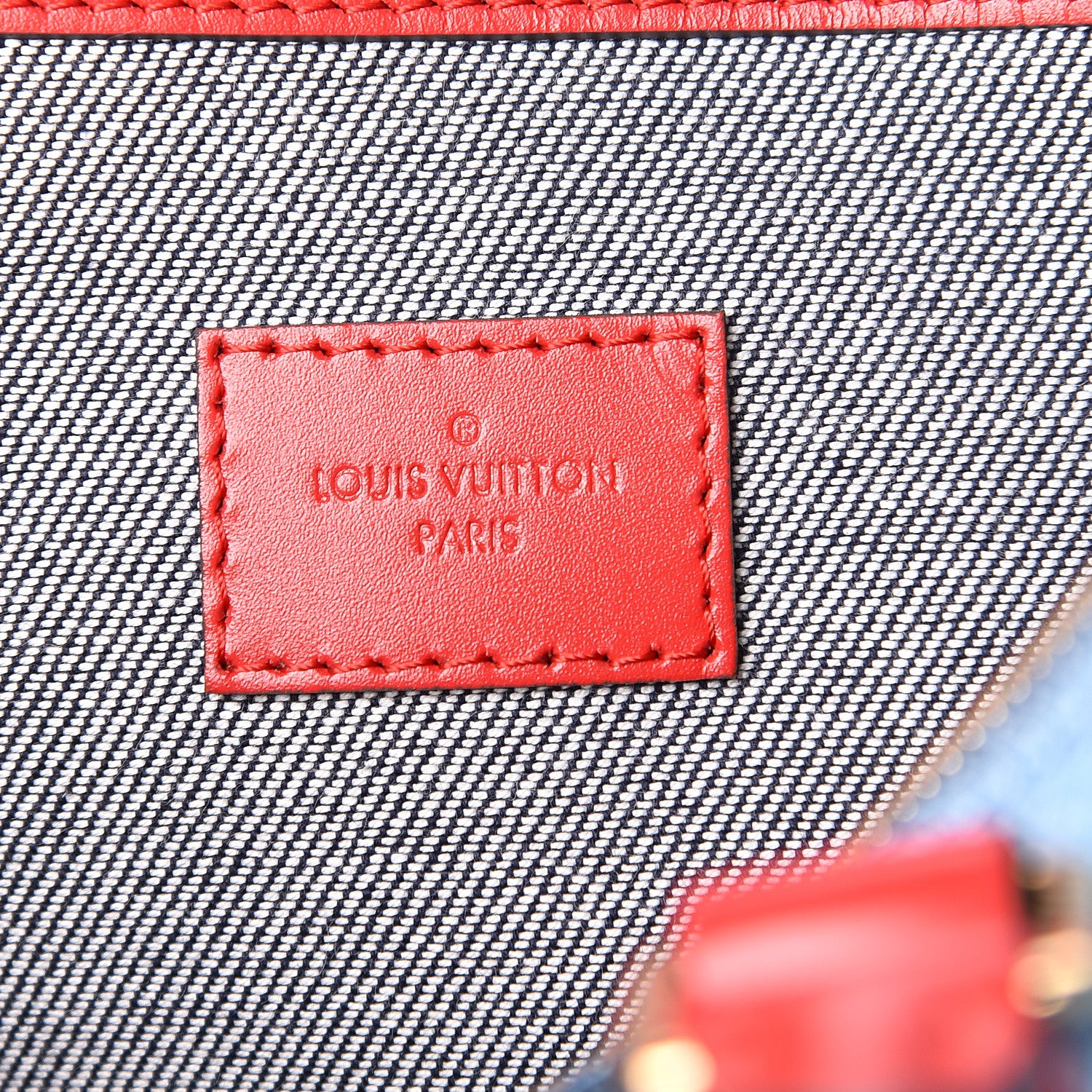 Louis Vuitton Denim Damier Monogram Patchwork Speedy Bandouliere 30 Blue Rouge 6 of 10