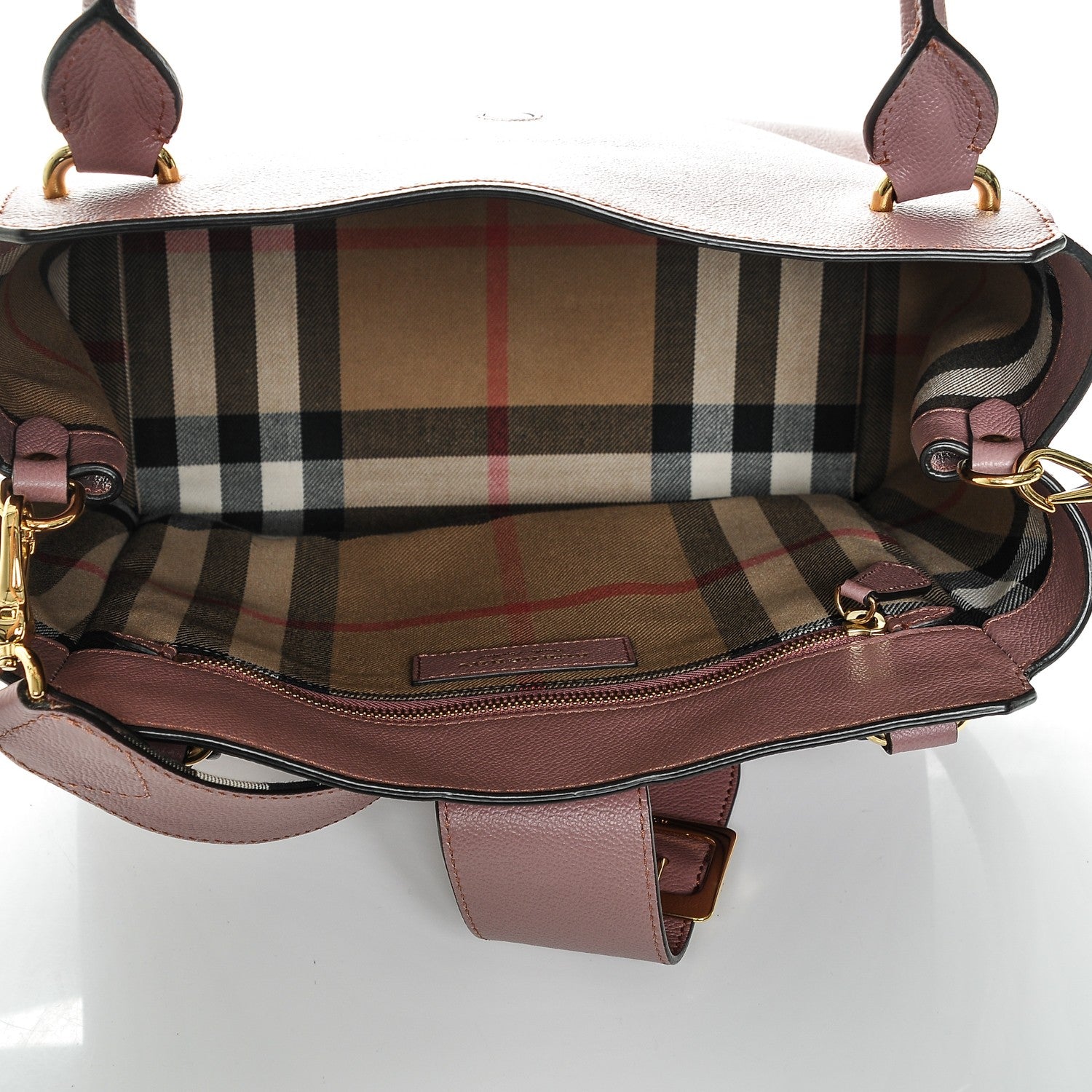 Burberry Soft Grain Calfskin Medium Buckle Tote Dusty Pink 5 of 6