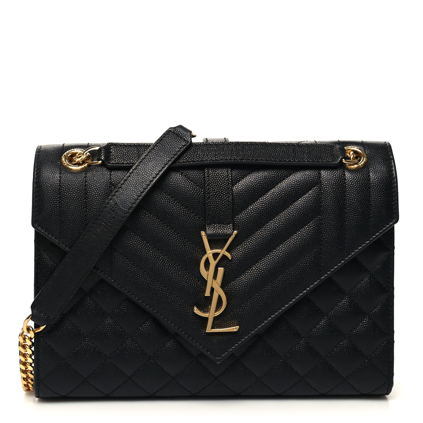 Grain De Poudre Textured Mixed Matelasse Triquilt Medium Monogram Satchel Black