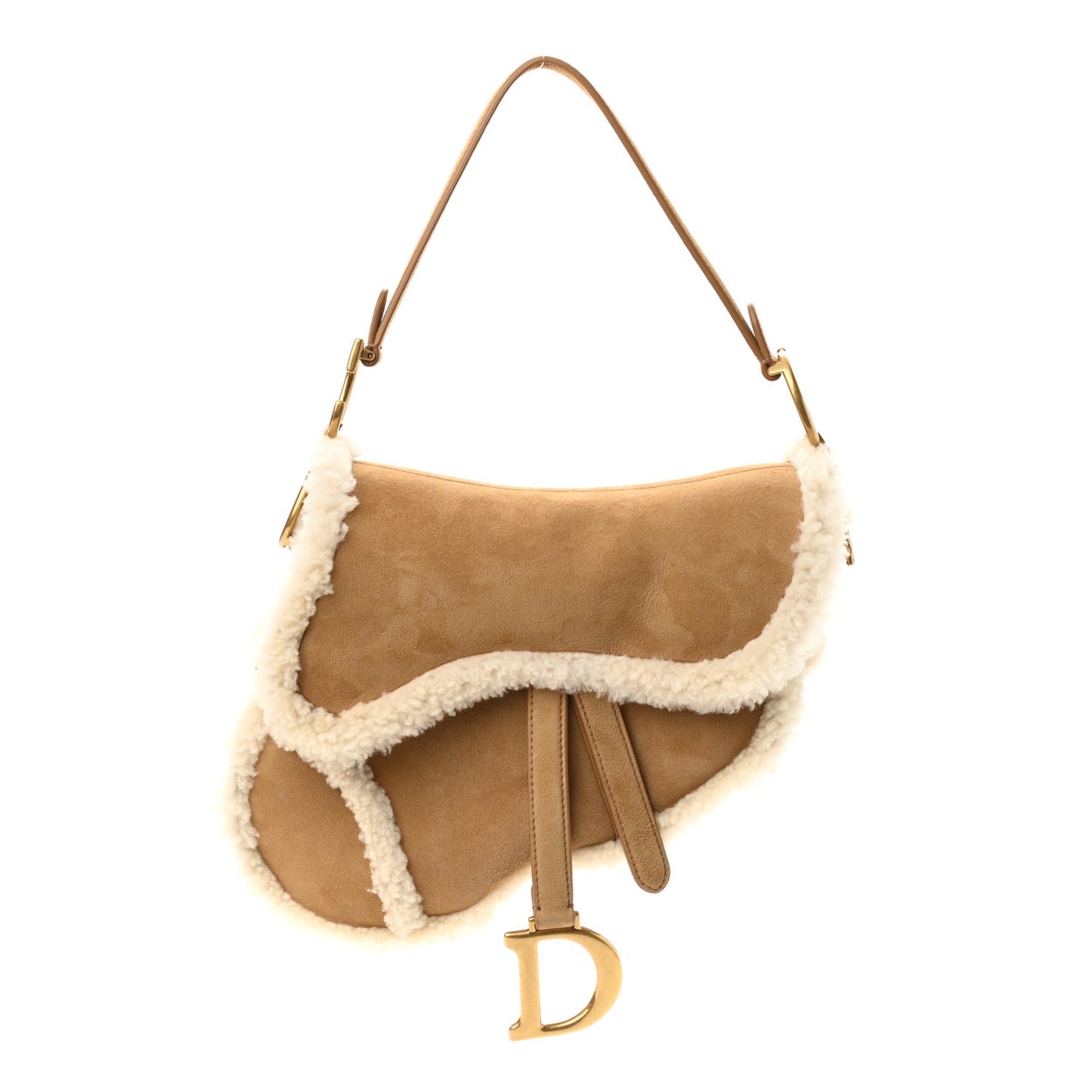 Shearling Saddle Bag Camel