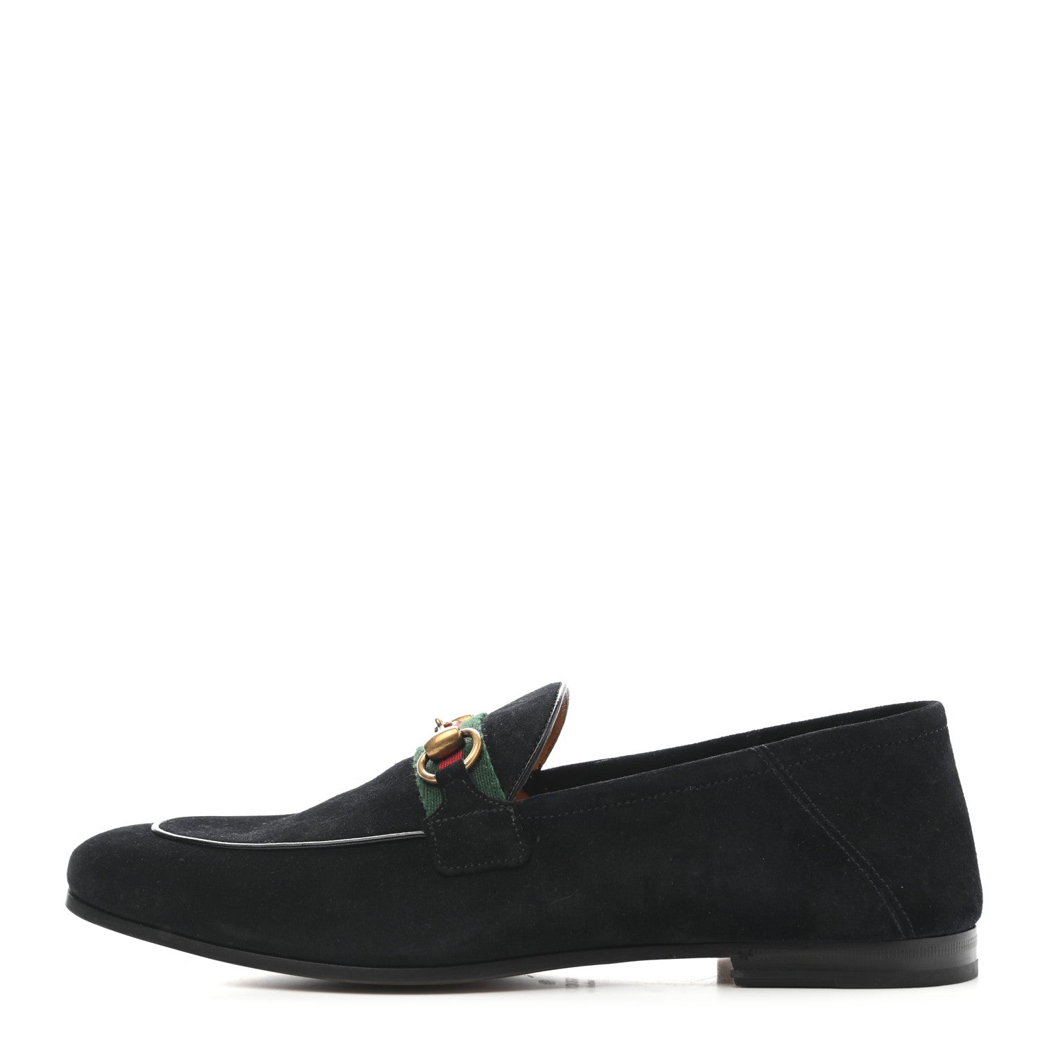 Gucci Suede Web Mens Horsebit Loafers 9 Black 1 of 11