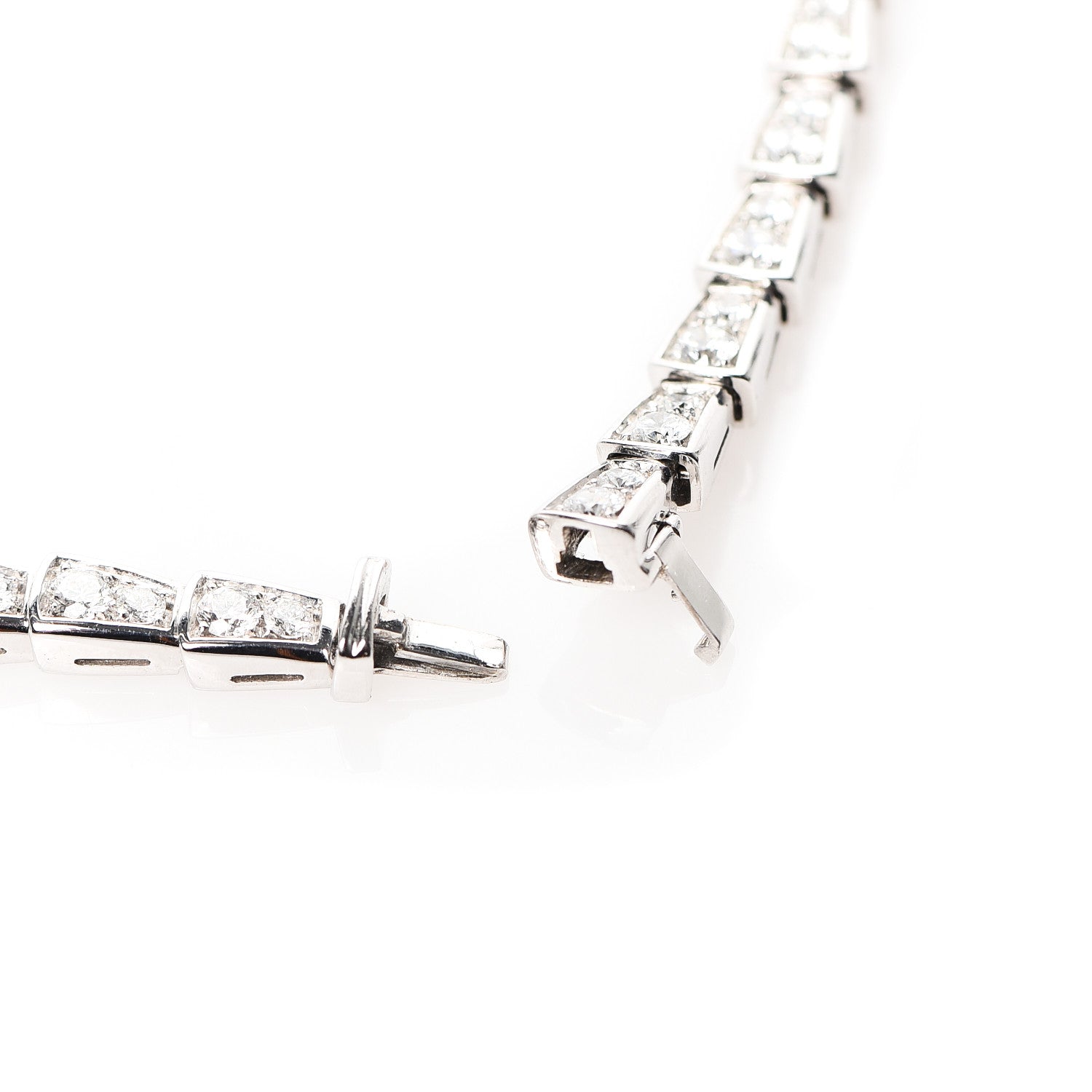 Bulgari 18K White Gold Diamond Serpenti Viper Slim Pave Necklace 11 of 16