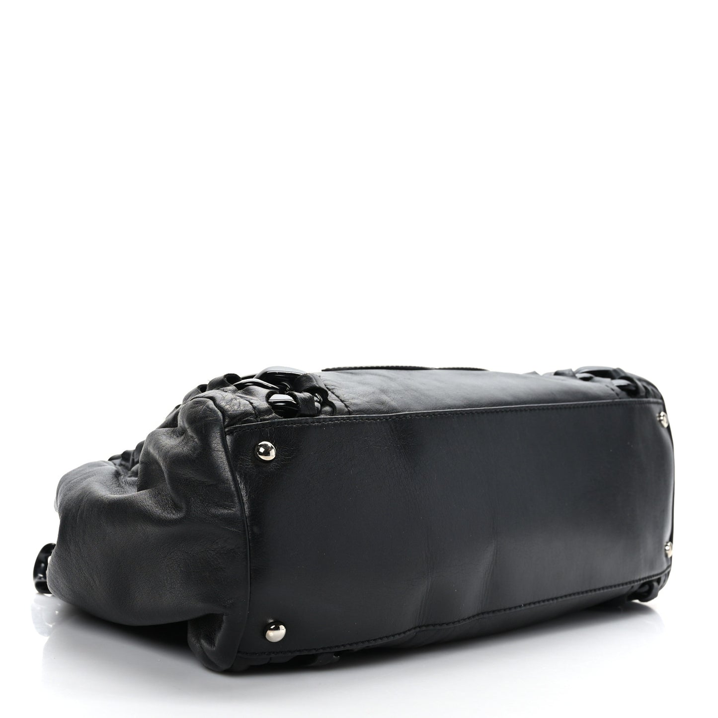 Calfskin Modern Chain Rhodoid East West Tote Black
