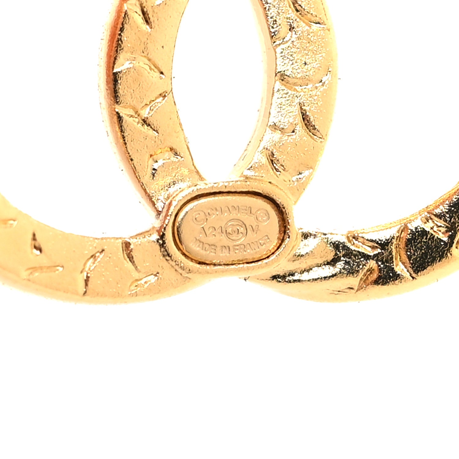 Chanel Crystal Large CC Earrings Gold 4 of 5