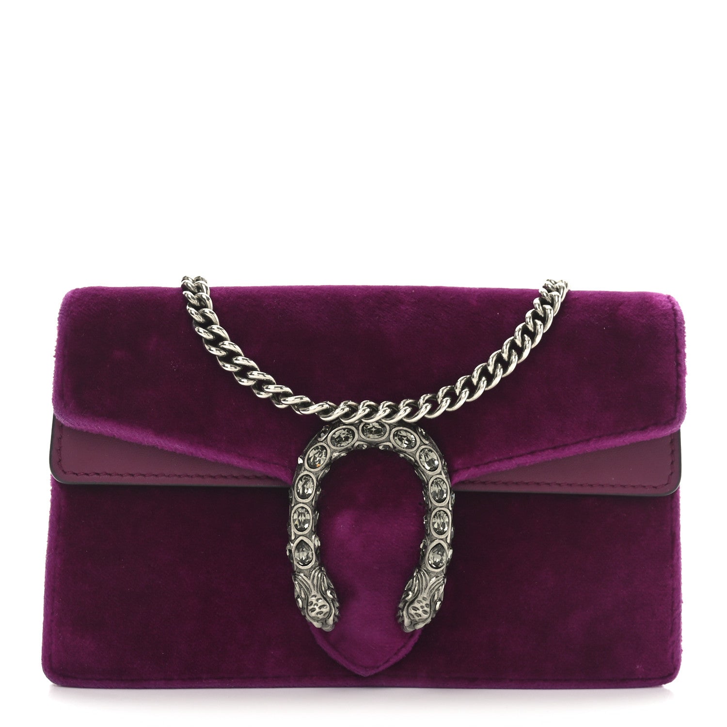 Gucci Velvet Super Mini Dionysus Shoulder Bag Fuchsia Violet Cyclamen 1 of 10
