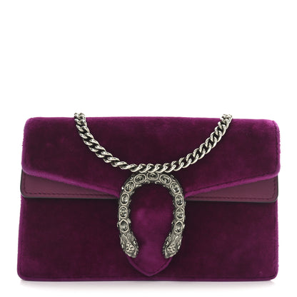 Gucci Velvet Super Mini Dionysus Shoulder Bag Fuchsia Violet Cyclamen 1 of 10