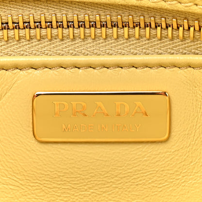Prada Soft Grain Medium East West Galleria Double Zip Bag Vanilla 8 of 13