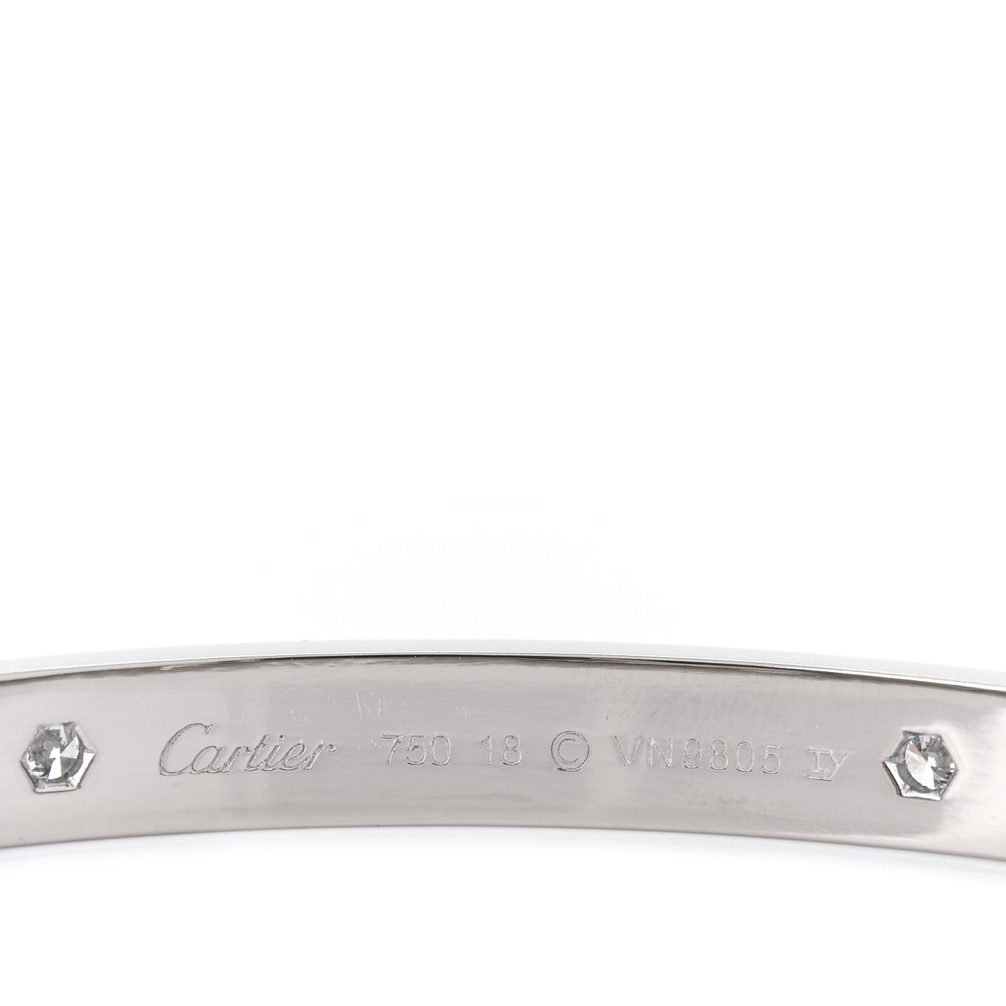 18K White Gold 4 Diamond LOVE Bracelet 18