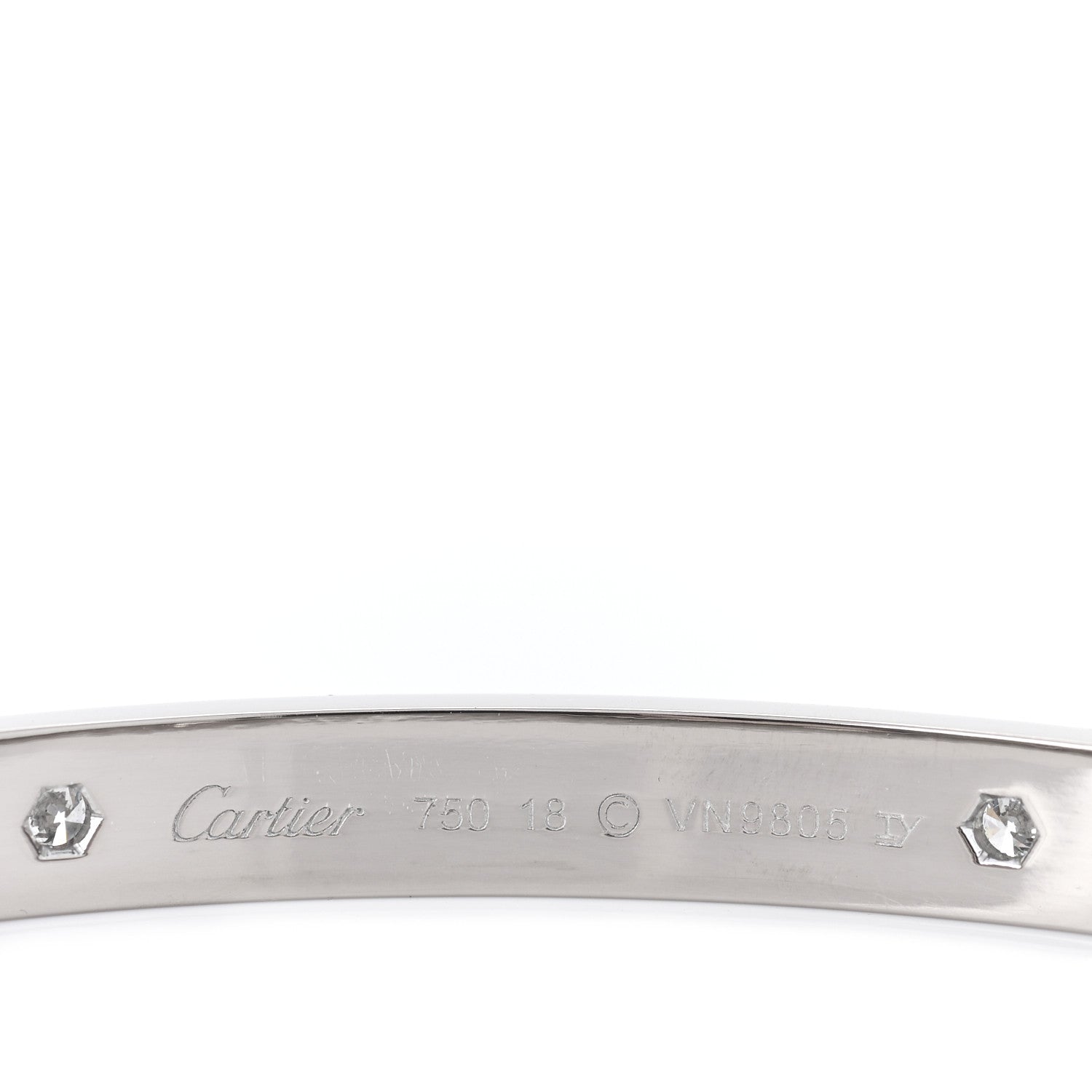 Cartier 18K White Gold 4 Diamond LOVE Bracelet 18 4 of 6