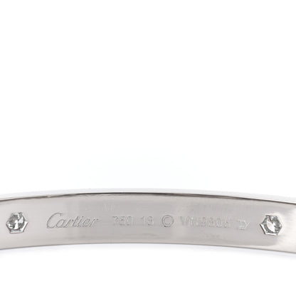 Cartier 18K White Gold 4 Diamond LOVE Bracelet 18 4 of 6
