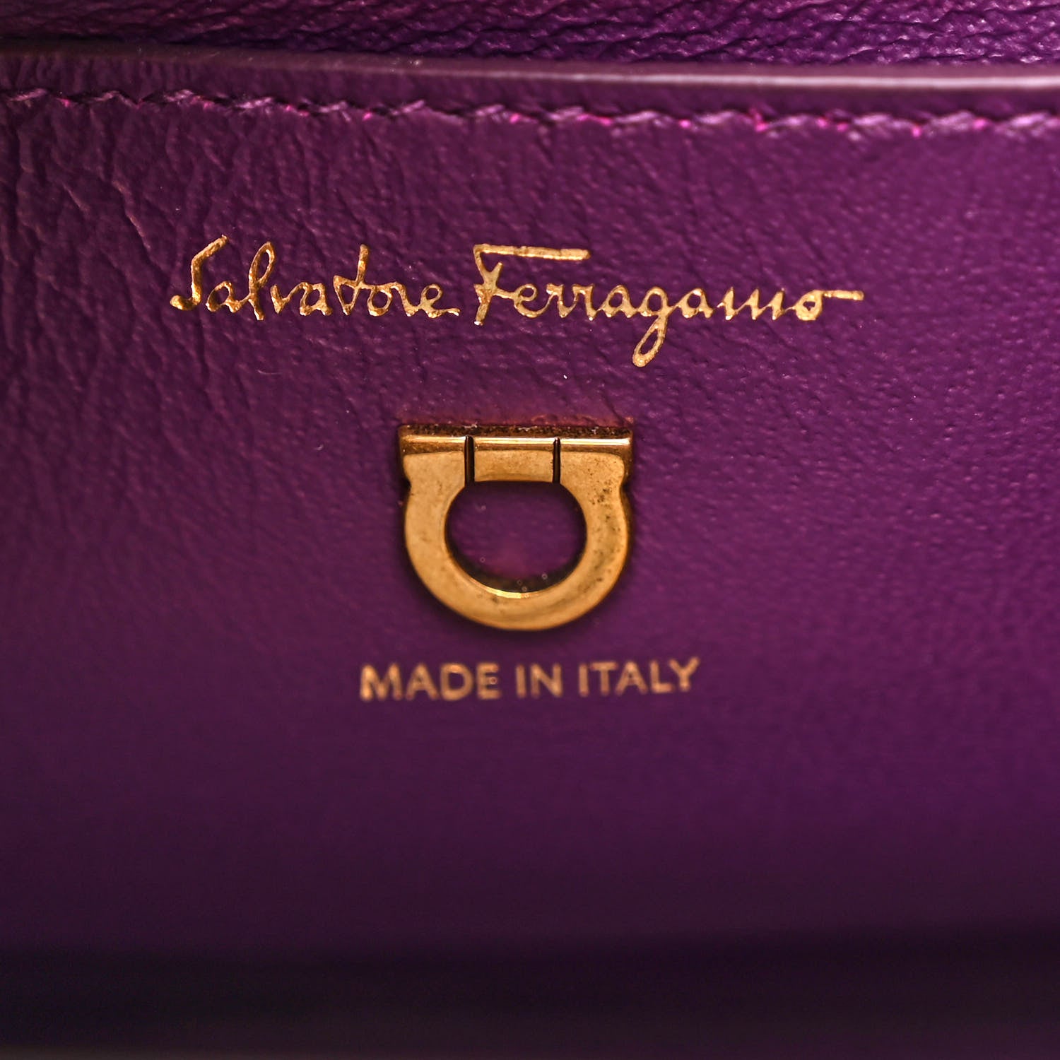 Salvatore Ferragamo Reptile Small Studio Bag Purple 6 of 10