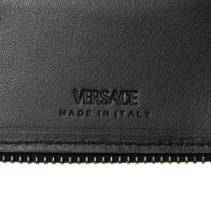 Versace Calfskin Rubber Medusa Biggie Bifold Compact Zip Around Wallet Lime 7 of 9