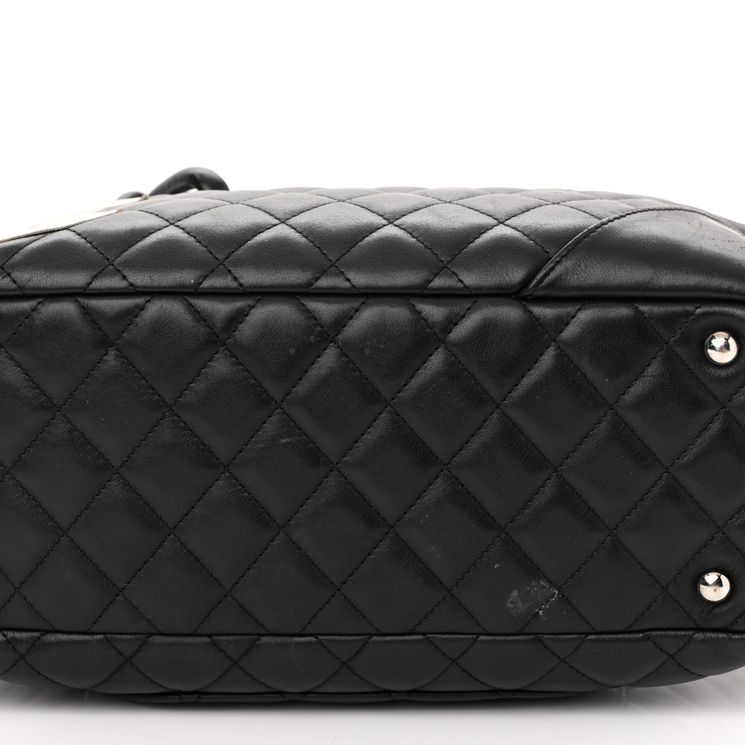 Chanel Calfskin Quilted Large Cambon Bowler Black White 11 of 11