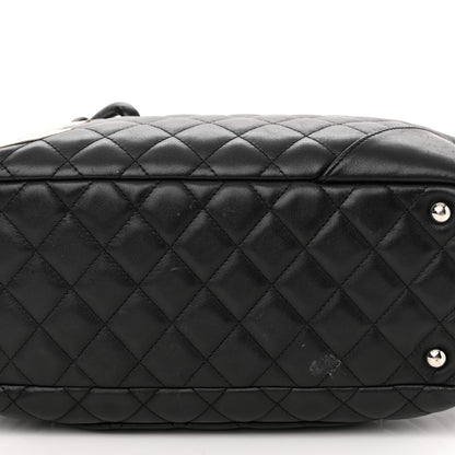 Chanel Calfskin Quilted Large Cambon Bowler Black White 11 of 11