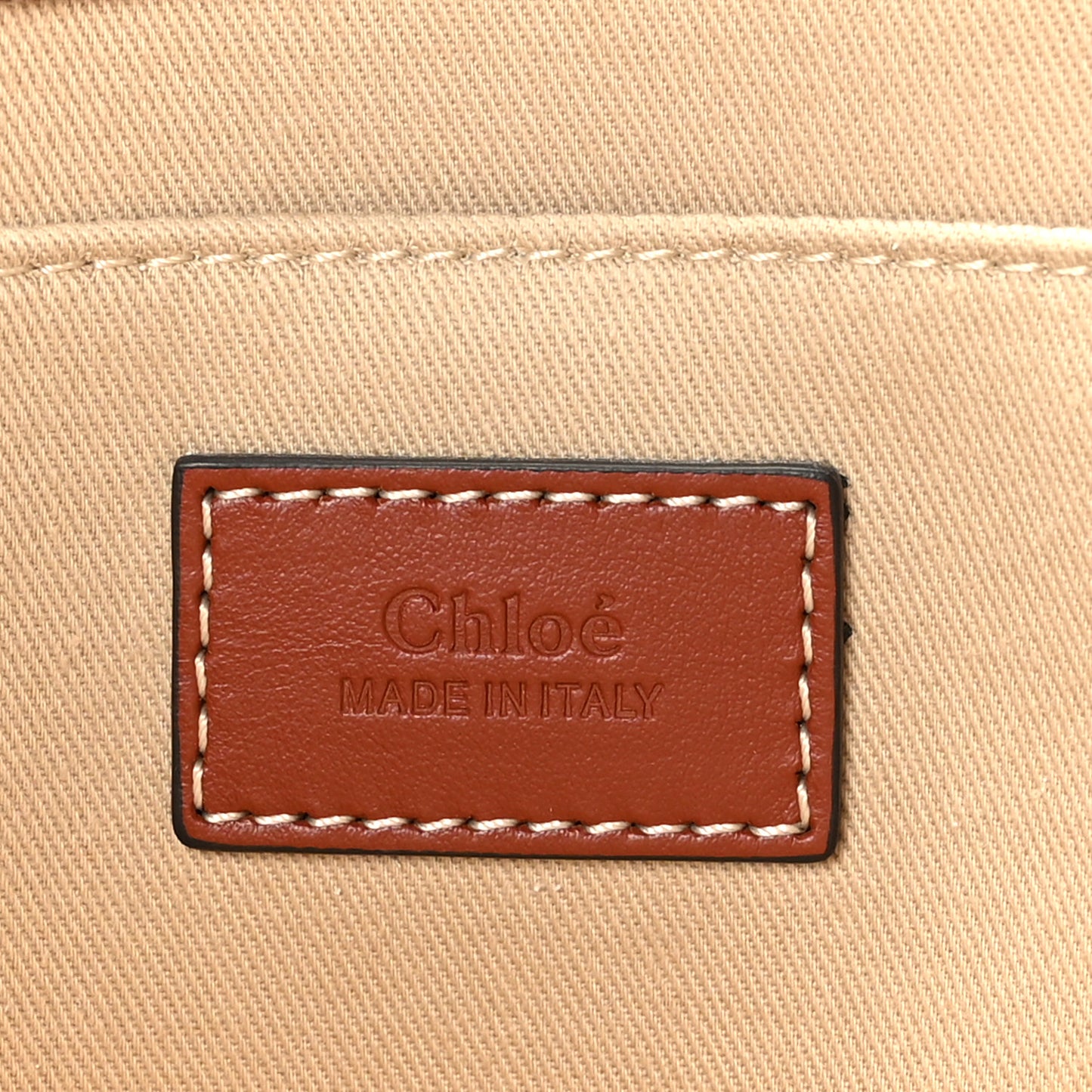 Cotton Calfskin Large Woody Ribbon Tote White Brown