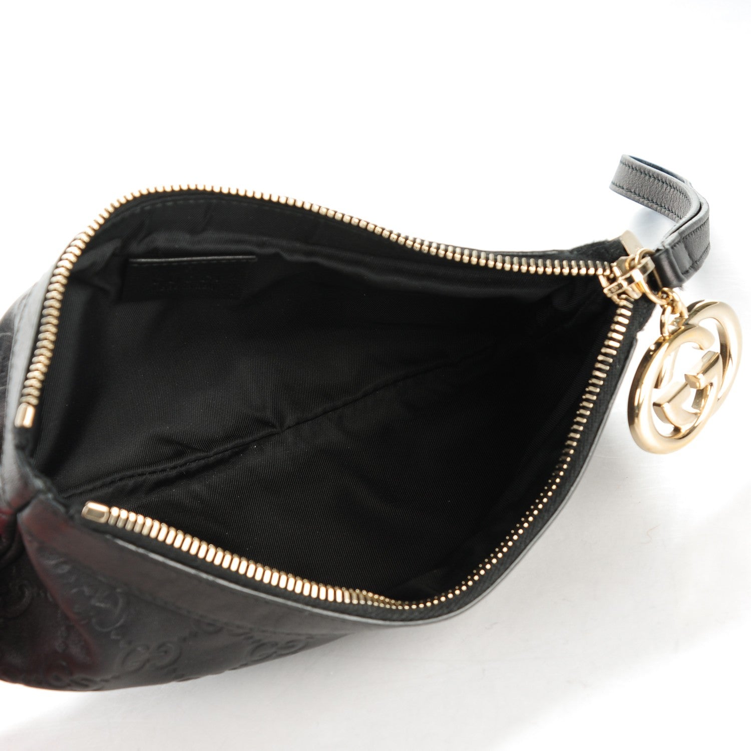 Gucci Guccissima Signature New Britt Wristlet Black 5 of 7