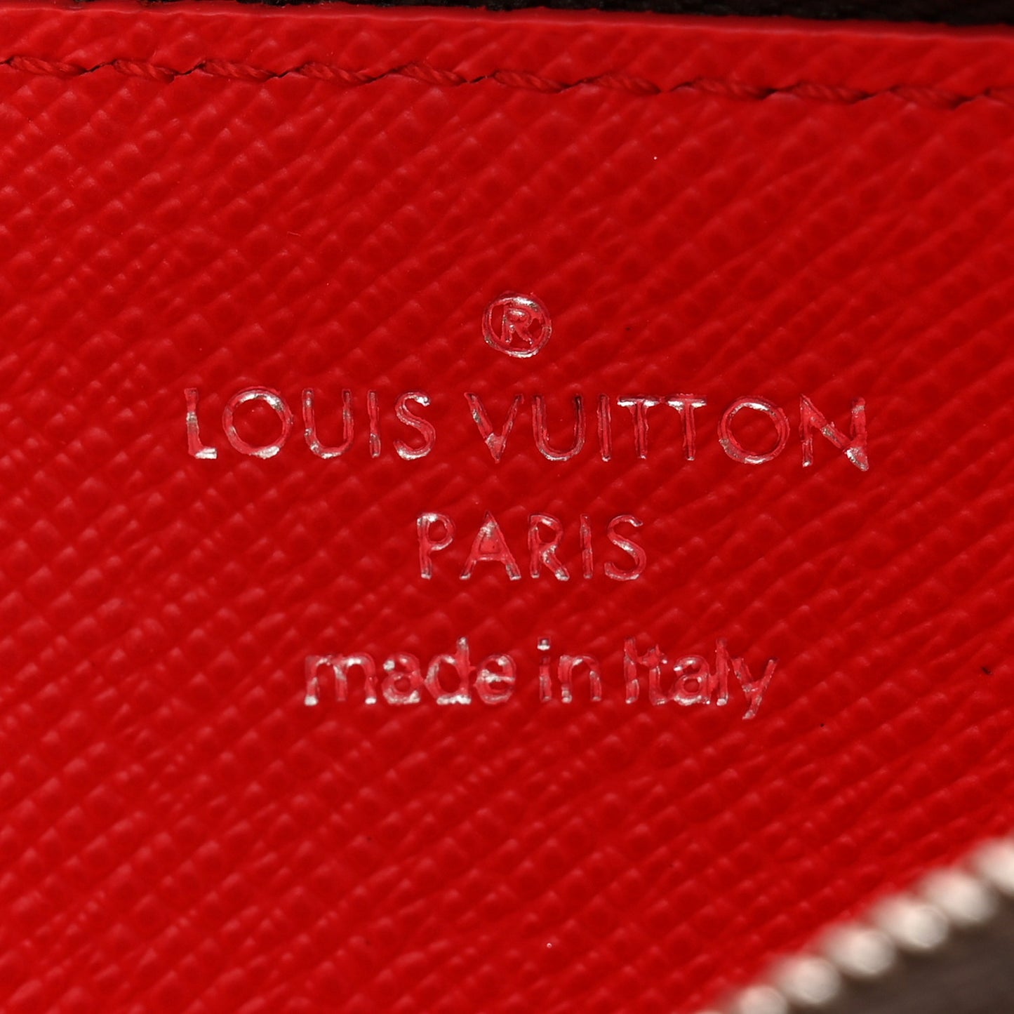 Louis Vuitton Monogram Calfskin Coin Card Holder Red