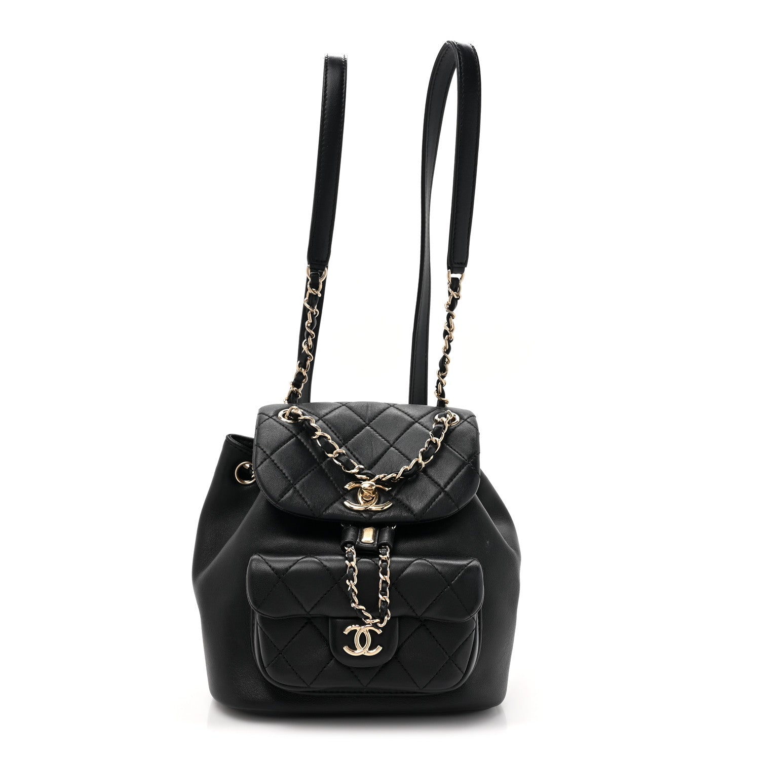 Chanel Lambskin Quilted Small Duma Drawstring Backpack Black 1 of 13