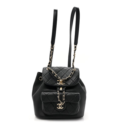 Chanel Lambskin Quilted Small Duma Drawstring Backpack Black 1 of 13