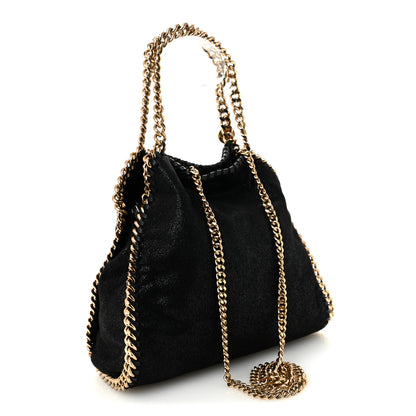 Stella McCartney Shaggy Deer Mini Falabella Fold Over Tote Black 3 of 10