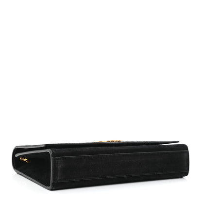 Saint Laurent Suede Medium Classic Monogram Kate Satchel Black 4 of 10