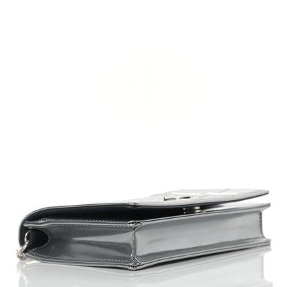 Christian Dior Metallic Micro-Cannage Diorama Wallet on Chain Pouch Argent 4 of 11