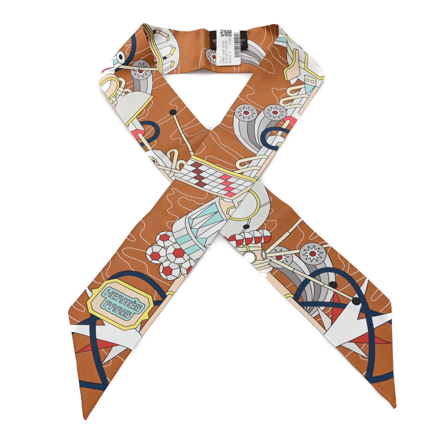 Hermes Silk Odyssey Twilly Noisette Aqua Multicolor 1 of 3