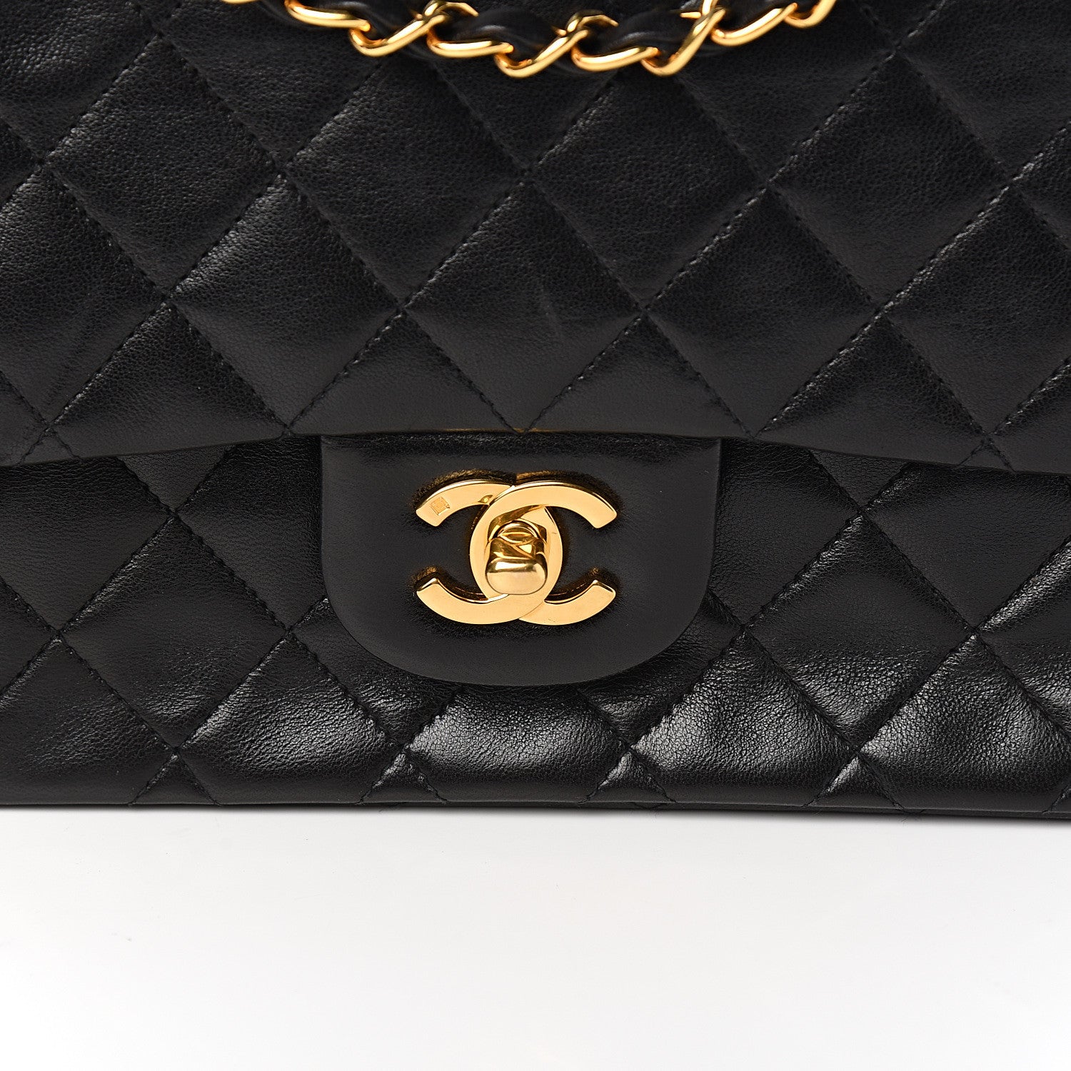 Chanel Lambskin Quilted Medium Double Flap Black 10 of 10