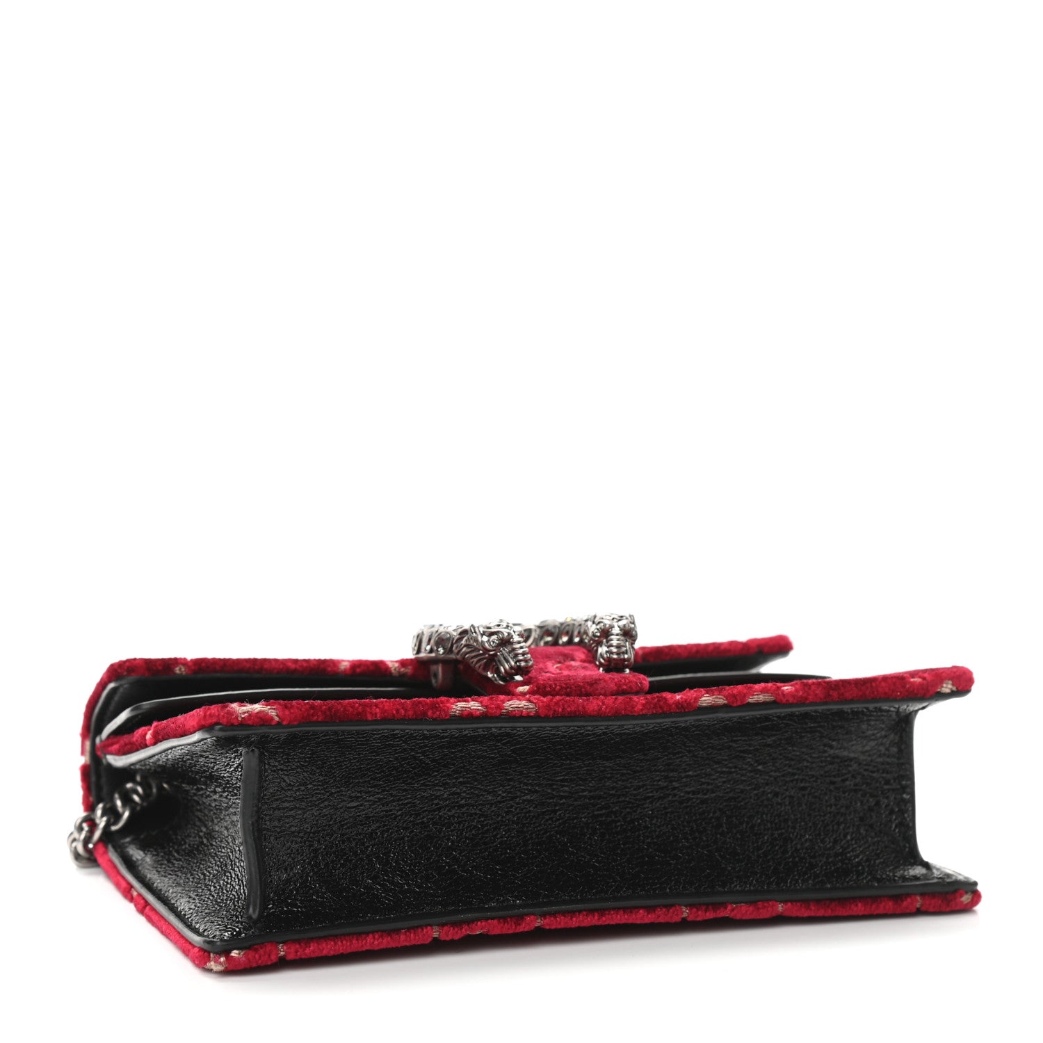 Gucci Velvet GG Monogram Super Mini Dionysus Shoulder Bag Red