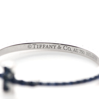 Tiffany 18K White Gold Blue Sapphire T Wire Pave Ring 54 7 4 of 6