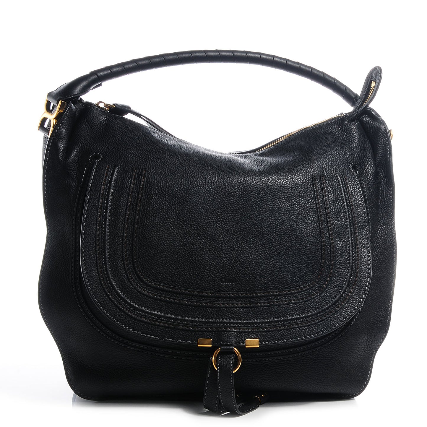 Calfskin Large Marcie Hobo Black