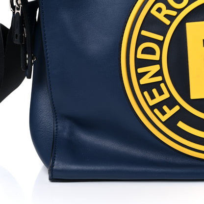 Fendi Vitello Grace Century Stamp Patch Lui Urban Briefcase Blue Scuro Sunflower 14 of 14