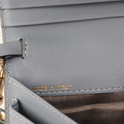 Valentino Garavani Vitello Rockstud Wallet on Strap Grey 8 of 8