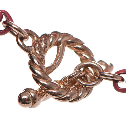 David Yurman Stainless Steel Acrylic 14K Rose Gold Bel Aire Chain Necklace Coral 6 of 7