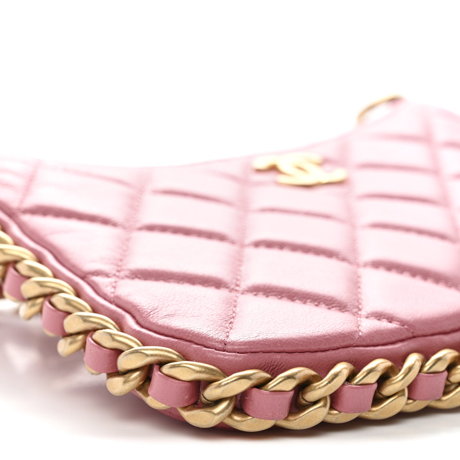 Chanel Lambskin Quilted Chain Around Top Handle Mini Bag Pink 9 of 11