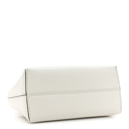 Fendi Vitello King Plexiglass Logo Embossed Mini By The Way Top Handle Boston Bag White Rice 4 of 9