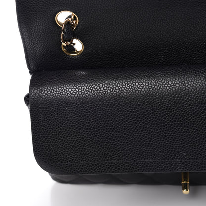 Chanel Caviar Quilted Medium Double Flap Black 14 of 22