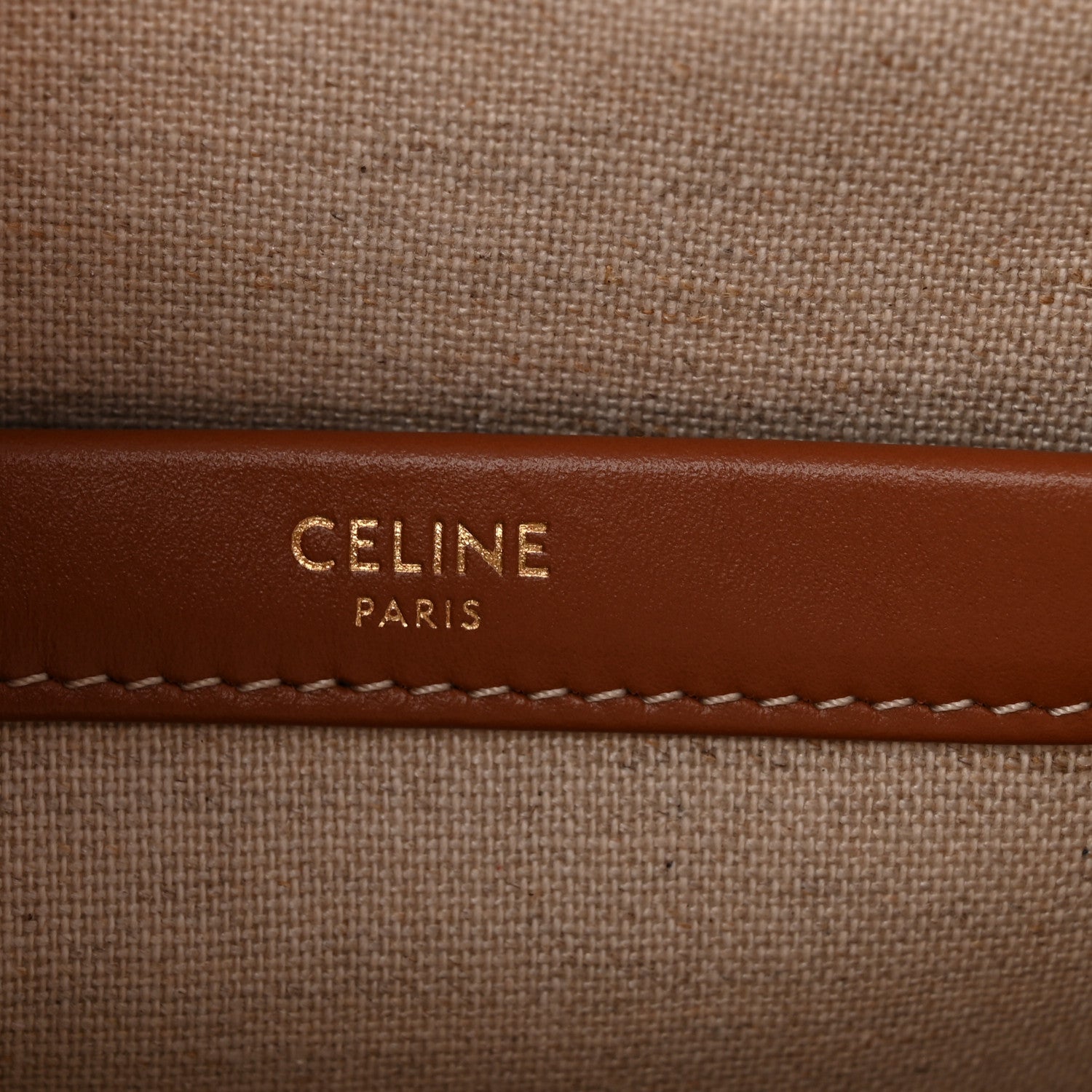 Celine Canvas Calfskin All Over Print Small Cabas Thais White Tan 5 of 8