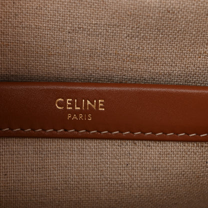 Celine Canvas Calfskin All Over Print Small Cabas Thais White Tan 5 of 8