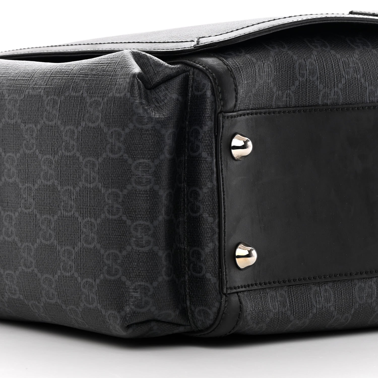 Gucci GG Supreme Monogram Web Messenger Diaper Bag Black Grey 9 of 15