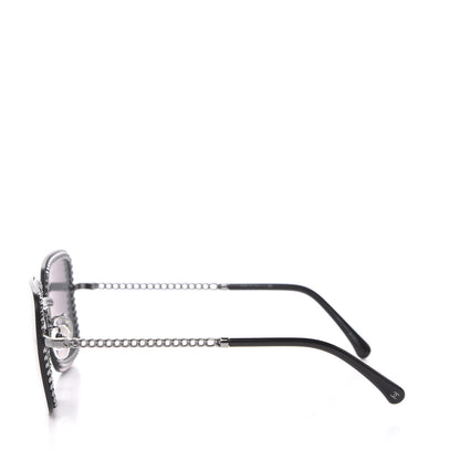 Chanel Square Removable Chain Pearl Sunglasses 4244 Black 4 of 10