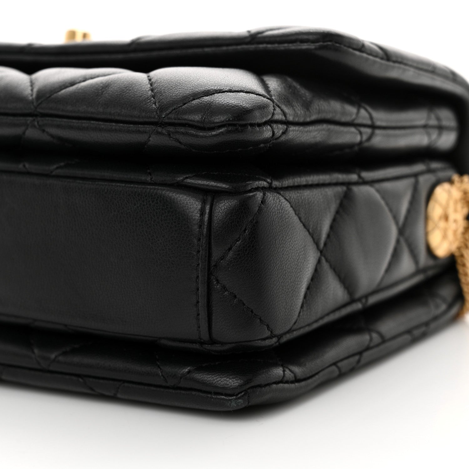 Chanel Lambskin Quilted Mini Medallion Multi Chain Flap Black 10 of 10