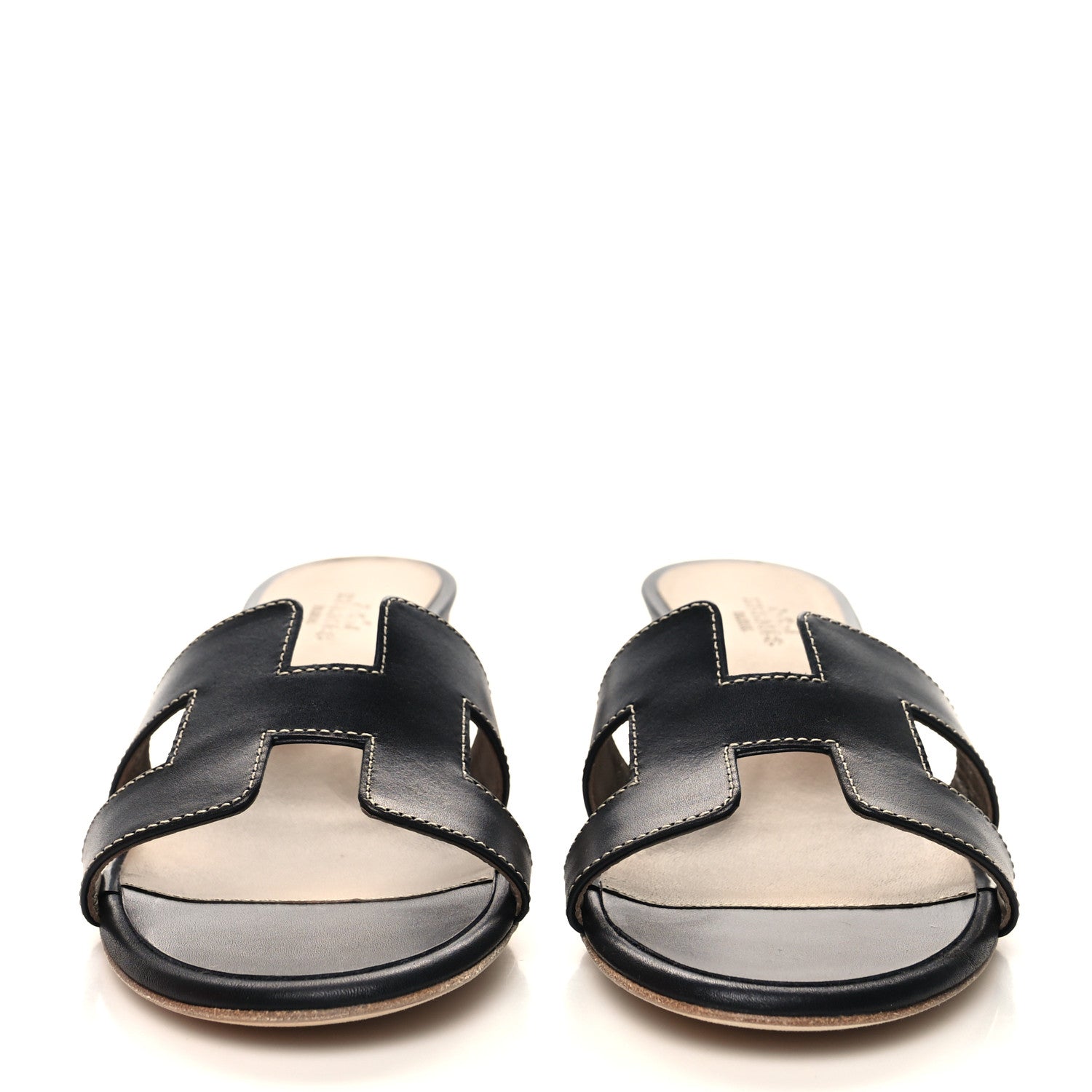 Hermes Calfskin Oasis Sandals 37.5 Black 2 of 9