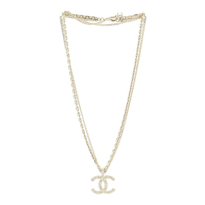 Chanel Crystal CC Multi Strand Chain Necklace Gold 3 of 7
