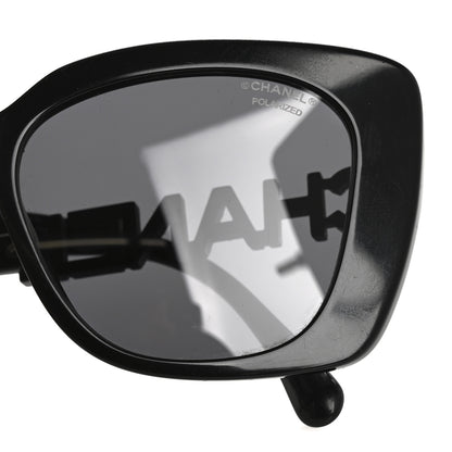 Chanel Acetate Strass Polarized Square Sunglasses 5422-B Black 10 of 11