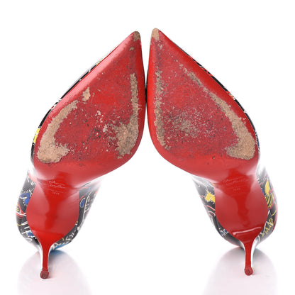 Christian Louboutin Patent Loubitag Pigalle Follies 100 Pumps 38 Black 7 of 16