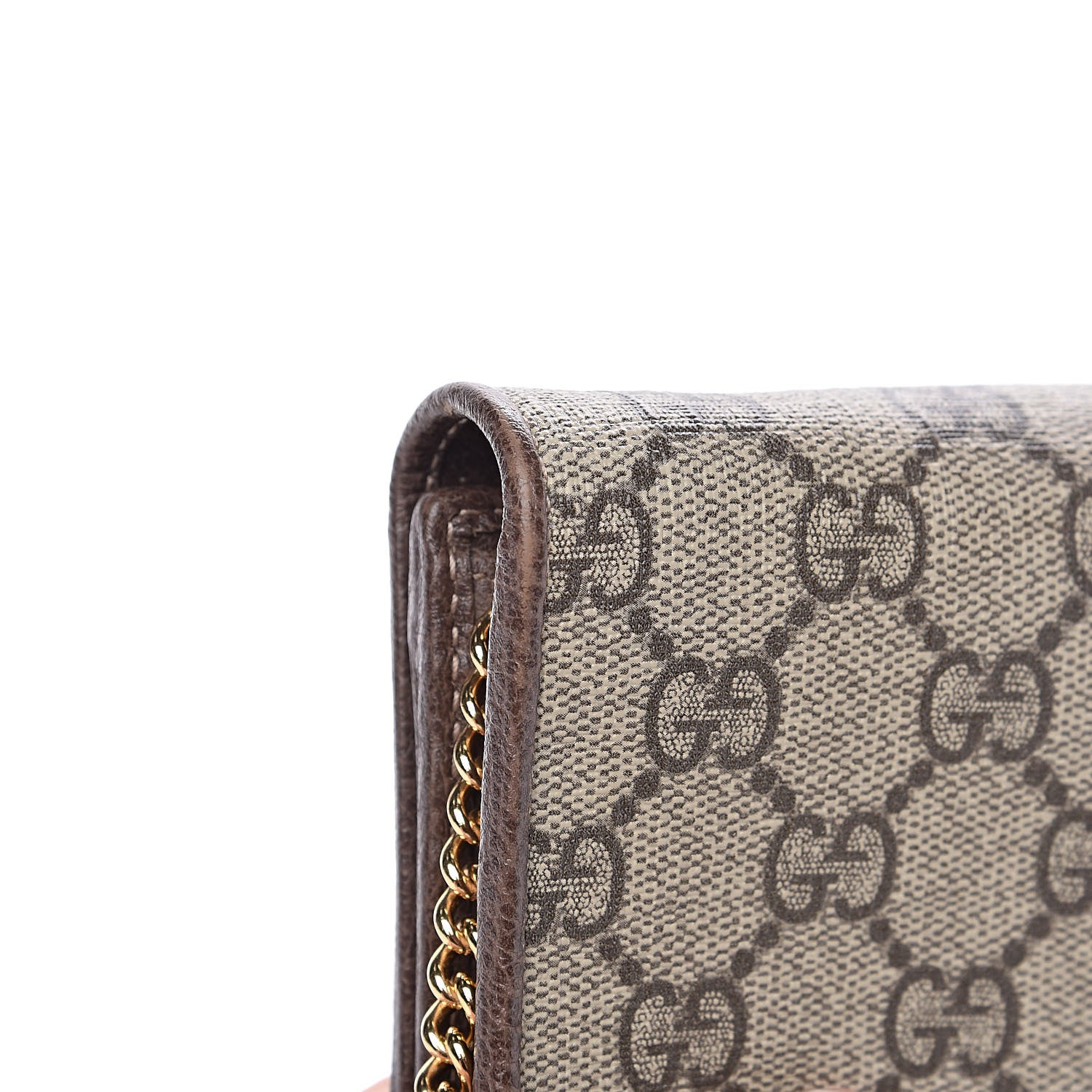 Gucci GG Supreme Monogram Web Ophidia Wallet On Chain Brown 10 of 11